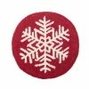 Brand new 🥰 Cottage Home Red Snowflake Wool Hooked Chair Pad 💯