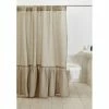 New 👍 Cottage Home Laila Natural Brown Linen Shower Curtain 😉