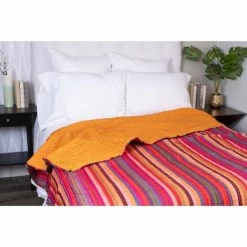 Budget 👍 Cottage Home Razma Multicolor Polyester Striped Twin Quilt 👍