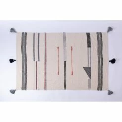 Hot Sale ✨ Cottage Home Natural Color Cotton Geometric Patterns Veronica Throw ⭐ -Cottage Home Shop unnamed file 1094