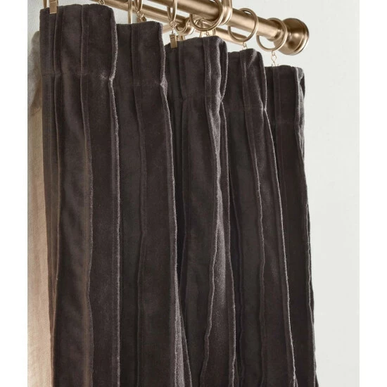 Coupon π Cottage Home Hanet Charcoal Cotton Velvet Curtain Panel π 4 Coupon π Cottage Home Hanet Charcoal Cotton Velvet Curtain Panel π - Image 2