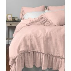 Best deal ⌛ Cottage Home Chase Pink Linen Single Duvet Cover 👏