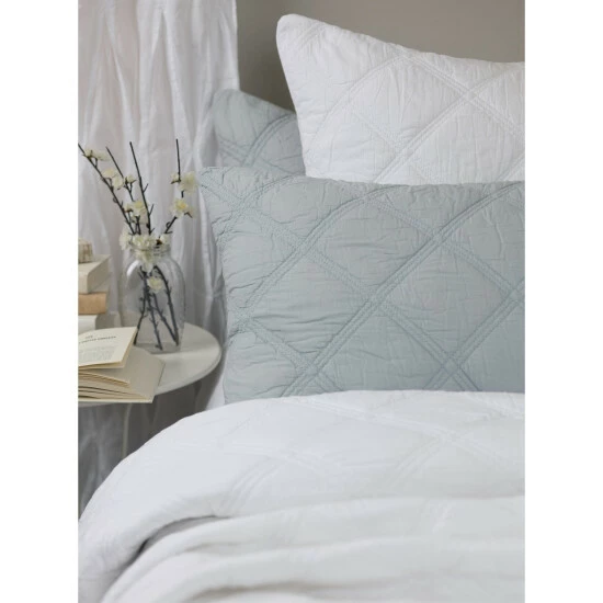 Outlet ❤️ Cottage Home Kenlee Limestone Cotton Quilt Or Pillow Sham 🤩 3 Outlet ❤️ Cottage Home Kenlee Limestone Cotton Quilt Or Pillow Sham 🤩