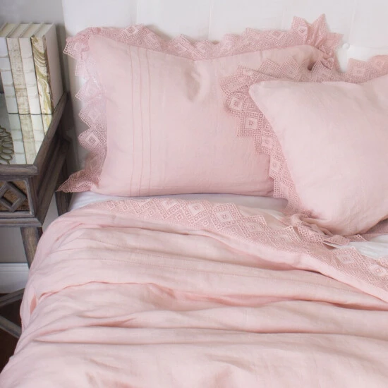 Brand new 🤩 Cottage Home Lalim Pink Lace Linen Pillow Sham ✨ 4 Brand new 🤩 Cottage Home Lalim Pink Lace Linen Pillow Sham ✨ - Image 2