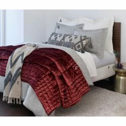 Brand new 🧨 Cottage Home Grednar Merlot Cotton Velvet Quilt Or Pillow Sham 🌟