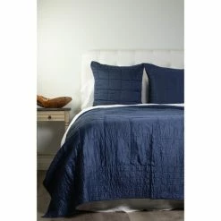Discount 👍 Cottage Home Caper Blue Viscose Cotton Blend Quilt Set ⌛