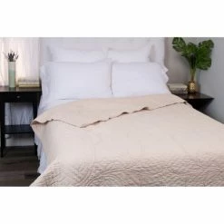 Best Sale 😀 Cottage Home Pomalica Beige Cotton Quilt 🌟