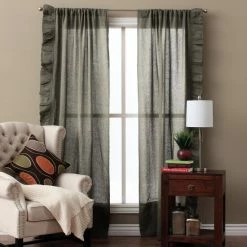 Brand new 🌟 Cottage Home Linen Ruffled Curtain Panel Pair Brown ✔️ -Cottage Home Shop unnamed file 1431