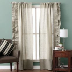 Brand new 🌟 Cottage Home Linen Ruffled Curtain Panel Pair Brown ✔️ -Cottage Home Shop unnamed file 1432