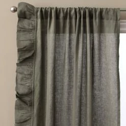 Brand new 🌟 Cottage Home Linen Ruffled Curtain Panel Pair Brown ✔️ -Cottage Home Shop unnamed file 1436