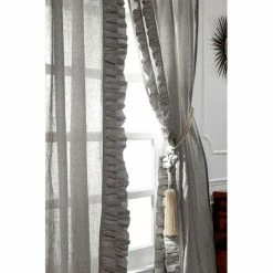 Outlet 👏 Cottage Home Basillin Linen Curtain Panel Set Grey Chambray ❤️ -Cottage Home Shop unnamed file 1446