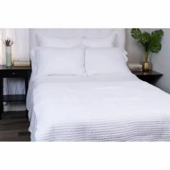Cheapest 🔔 Cottage Home Cathalin White Linen Throw 😉
