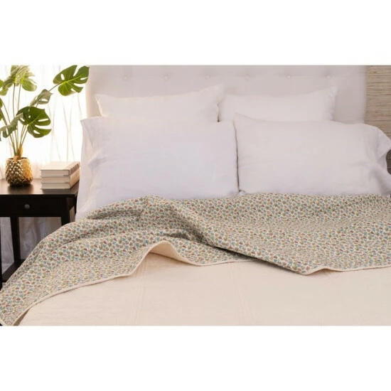 Hot Sale π Cottage Home Ivory Floral Cotton Reversible King Quilt β 3 Hot Sale π Cottage Home Ivory Floral Cotton Reversible King Quilt β