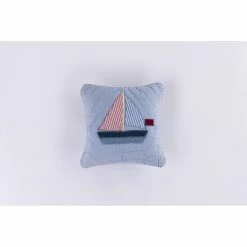 Best deal 😉 Cottage Home Multicolor Boat Or Fishes Cotton Throw Pillow 🧨