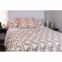 Discount ❤️ Cottage Home Annie Pink Striped Cotton Duvet Cover 🧨