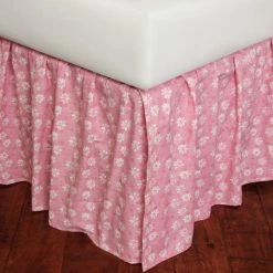 Coupon ❤️ Cottage Home Angelee Pink Cotton Floral Bed 👗 Skirt 💯