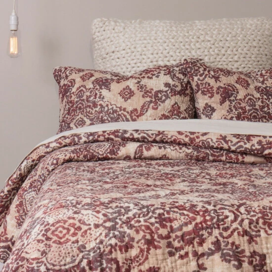 Outlet 𧨠Cottage Home Lony Currant Linen Cotton Quilt Set π― 3 Outlet 𧨠Cottage Home Lony Currant Linen Cotton Quilt Set π―