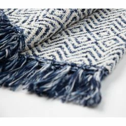 Best Sale 🌟 Cottage Home Colee Indigo Cotton Acrylic Throw 👏 -Cottage Home Shop unnamed file 1679