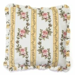 Budget 🎉 Cottage Home Anniee Yellow Stripe Cotton Decorative Throw Pillow ⭐