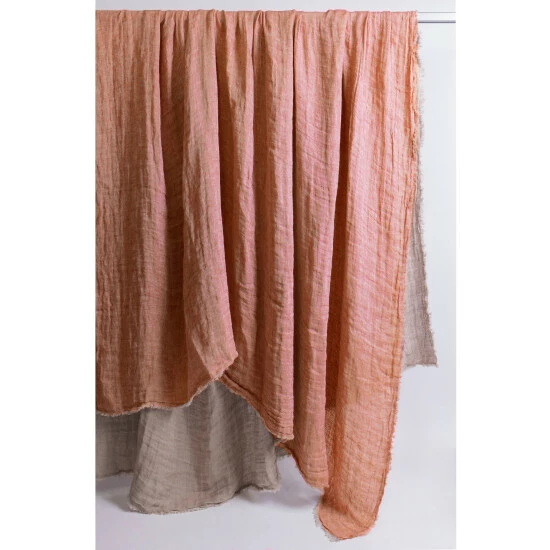 Outlet π Cottage Home Kennith Reversible Linen Bedspread, Tangerine π 4 Outlet π Cottage Home Kennith Reversible Linen Bedspread, Tangerine π - Image 2