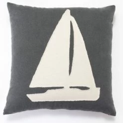 Buy 🎉 Cottage Home Grey Cotton Yacht Throw Pillow ❤️