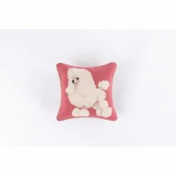 Cheap 🔔 Cottage Home Poodle 🦮 Dog Cotton Throw Pillow 🔥