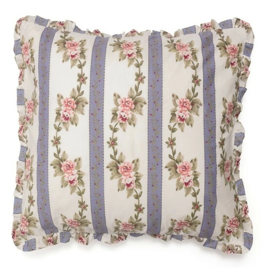 Buy β¨ Cottage Home Anniee Floral Blue Stripe Cotton 18 Inch Throw Pillow π 5 Buy β¨ Cottage Home Anniee Floral Blue Stripe Cotton 18 Inch Throw Pillow π - Image 3