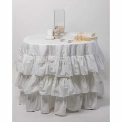 Cheapest 🔔 Cottage Home French Ruffle Cotton Round Tablecloth 🎁