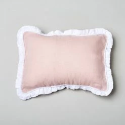 Best Pirce 🌟 Cottage Home Capree Petal Pink Linen 12 X 16 Lumbar Pillow ❤️
