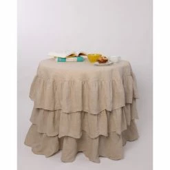 Top 10 🎁 Cottage Home French Ruffle Linen Round Tablecloth ⌛