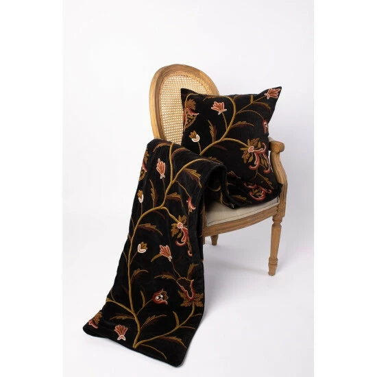 Cheapest π Cottage Home Crewel Embroidery Throw Ivory π 3 Cheapest π Cottage Home Crewel Embroidery Throw Ivory π