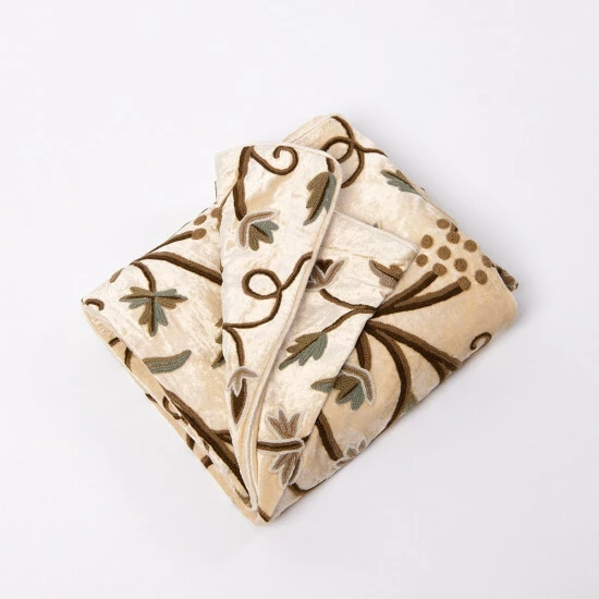 Cheapest π Cottage Home Crewel Embroidery Throw Ivory π 6 Cheapest π Cottage Home Crewel Embroidery Throw Ivory π - Image 4