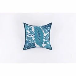 Hot Sale ⭐ Cottage Home Blue Floral & Abstract Cotton Throw Pillow 👏