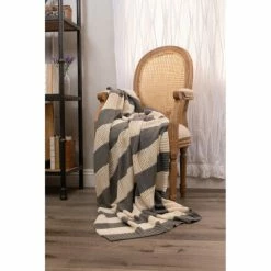 Budget 🎉 Cottage Home Helen Cotton Striped 50 X 60 Inch Throw - Natural 🥰 -Cottage Home Shop unnamed file 1938