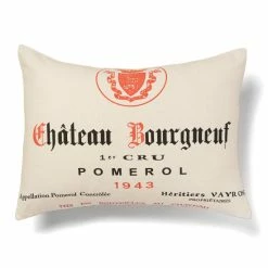 New ⭐ Cottage Home 'Chateau Bourgneuf' Wine Print Decorative Pillow 🔥