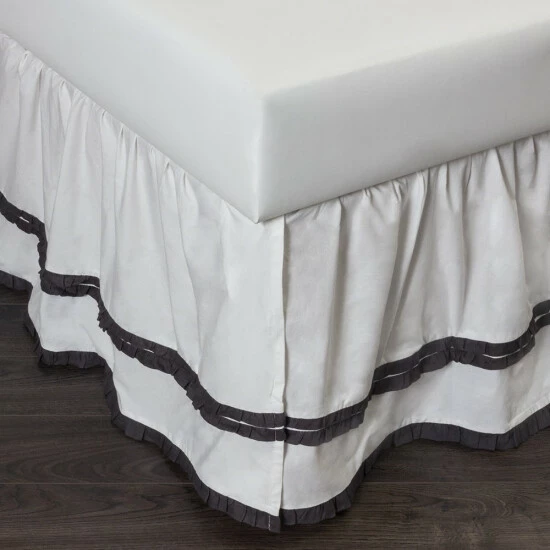 Deals π₯° Cottage Home Petra Ruffle Steel Blue Cotton 3 Piece Tuck In Bed π Skirt Size - King π₯ 3 Deals π₯° Cottage Home Petra Ruffle Steel Blue Cotton 3 Piece Tuck In Bed π Skirt Size - King π₯