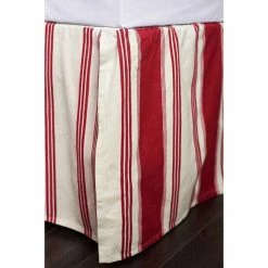 Discount 🎉 Cottage Home Canon Red Cotton 18-inch Drop 3 Piece Tuck In Bed 👗 Skirt ⌛