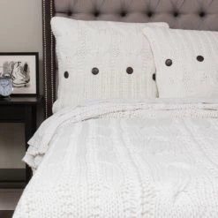 Discount 😀 Cottage Home Chima Cable Knit Coverlet Grey 🧨