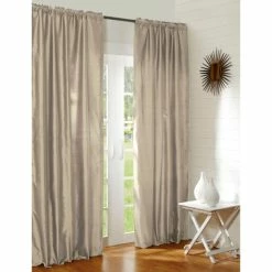 Hot Sale 👏 Cottage Home Radine Ivory Dupioni Silk Rod Pocket Single Curtain Panel 🧨