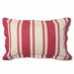 Flash Sale 🥰 Cottage Home Canon Cotton Red Stripe Sham 🤩 -Cottage Home Shop unnamed file 2161