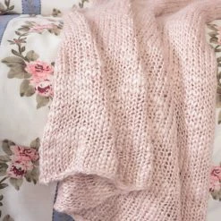 Outlet 😉 Cottage Home Daxon Knitted Throw Blanket Pink 🎉 -Cottage Home Shop unnamed file 2189
