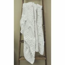 Best Sale ⌛ Cottage Home Michaela White Knitted Throw Blanket 😀