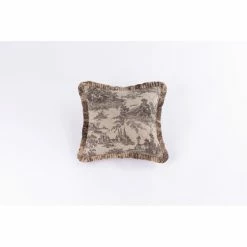 Coupon ⭐ Cottage Home Toile Flanged Edge Throw Pillow Brown 🔔