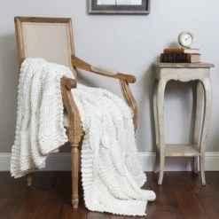 New 😉 Cottage Home Rein Knit Throw Blanket Cloud Cream ⭐ -Cottage Home Shop unnamed file 2344