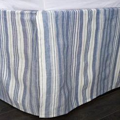 New 🎉 Cottage Home Allen Blue 18-inch Drop 3 Piece Tuck In Bed 👗 Skirt 😉