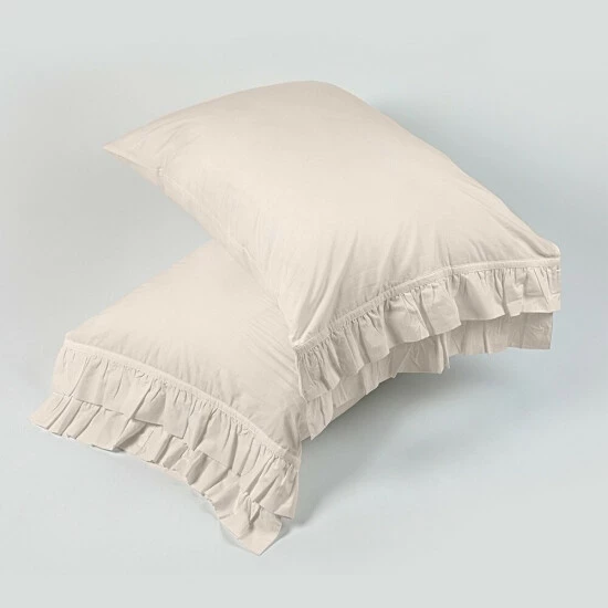 Budget β Cottage Home French Ruffle Ivory Pillowcase Set π 5 Budget β Cottage Home French Ruffle Ivory Pillowcase Set π - Image 3