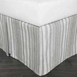 Outlet 🌟 Cottage Home Adion Grey 3 Piece Tuck In Bed 👗 Skirt 😍