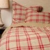 Budget ✔️ Cottage Home Neil Red Plaid Linen Duvet Cover 😍