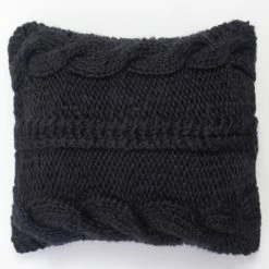 Top 10 👏 Cottage Home Jark Black Cable Knit Acrylic Wool Blend Euro Sham 🎉