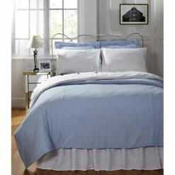 Budget 😀 Cottage Home Connie Blue Cotton Seersucker Duvet Cover 😀